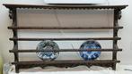 Gesneden eiken bordenrek – 113 cm breed, 2 lagen, Antiek en Kunst, Ophalen