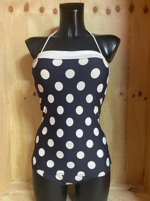Twinset halter badpak 80b en 80c model vintage noppen, Kleding | Dames, Badmode en Zwemkleding, Nieuw, Badpak, Blauw, Verzenden