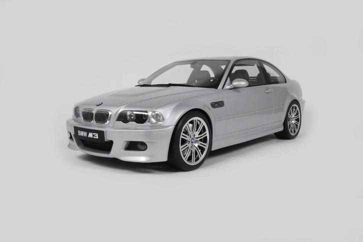 Jsn GT Spirit 1:8 BMW M3 E46 zilver 2003 in vitrine, Hobby en Vrije tijd, Modelauto's | 1:5 tot 1:12, Nieuw, Auto, 1:5 t/m 1:8