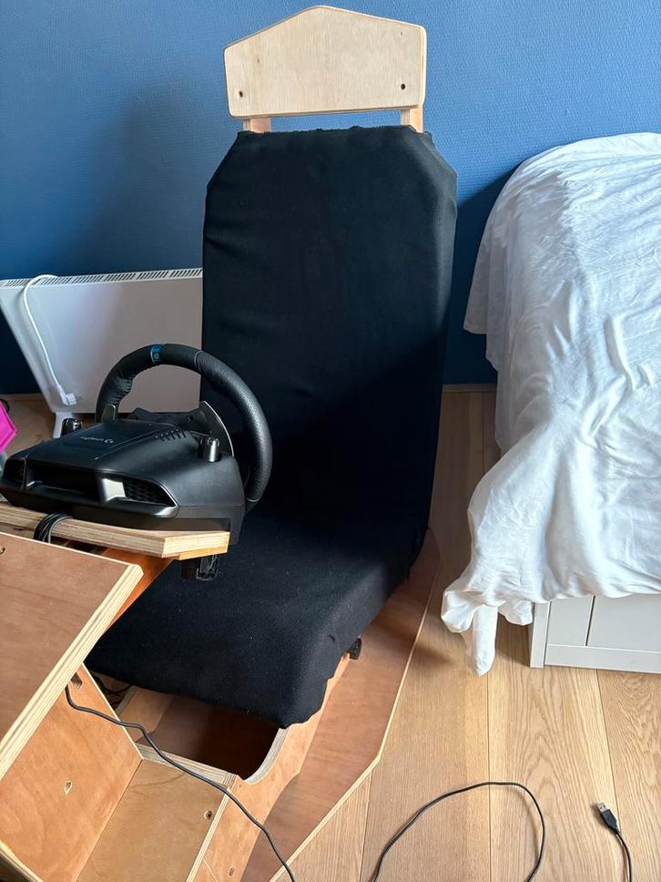 Houten Race Stoel, Spelcomputers en Games, Spelcomputers | Overige, Gebruikt, Ophalen