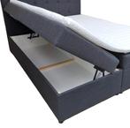 OP=OP Opberg Boxspring Velvet Croco - 180 x 200 Beige, Crème, Ophalen of Verzenden, 180 cm, 200 cm