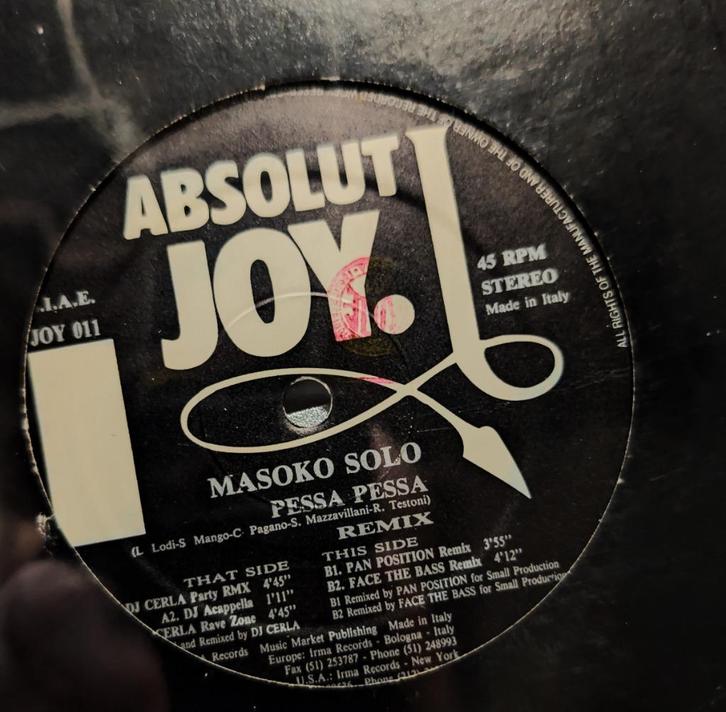 Masoko Solo – Pessa Pessa (Remix), Cd's en Dvd's, Vinyl | Dance en House, Gebruikt, Techno of Trance, 12 inch, Ophalen of Verzenden