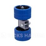 Rollenset 2 kunststof PE rollen 74x120 mm blauw/zwart, Watersport en Boten, Info@rickshandel.nl, Overige typen, Nieuw, Ricks Handelsonderneming