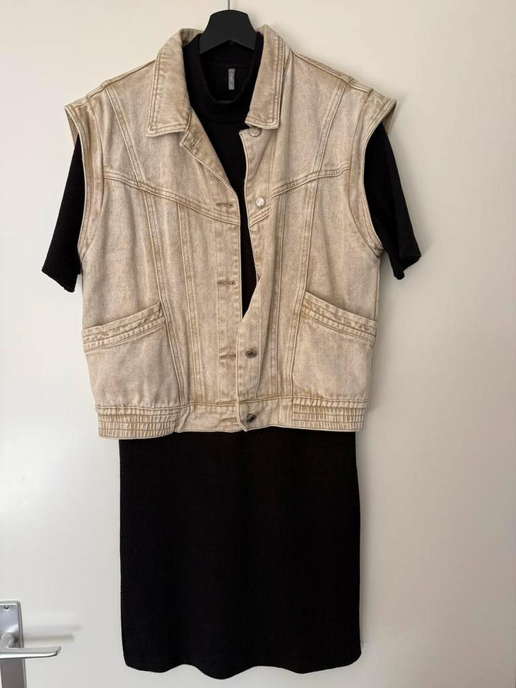 Guts&Gusto spijkergilet, Kleding | Dames, Bodywarmers, Zo goed als nieuw, Maat 36 (S), Beige, Ophalen of Verzenden