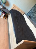 Eiken bed eenpersoons, Ophalen, 90 cm, Eenpersoons, Zo goed als nieuw