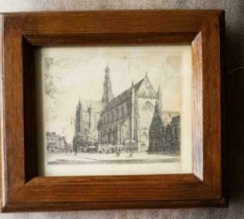 George KEENS (Hendrik Seegers) van de Grote markt Haarlem ., Antiek en Kunst, Kunst | Etsen en Gravures, Ophalen