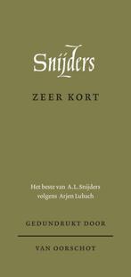Zeer kort - Gedundrukt - A.L. Snijders - GRATIS VERZENDING, Verzenden, A.L. Snijders, Nieuw, Nederland