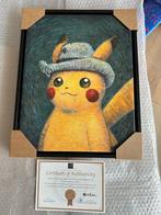 Pikachu van gogh canvas in zwarte lijst incl certificaat, Nieuw, Ophalen of Verzenden, Losse kaart