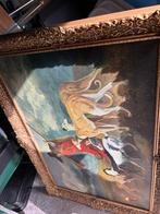 Oude schilderij met jachttafereel, Ophalen of Verzenden