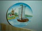 1x Wandbord zijlboot boter molen op achtergrond Holland, Ophalen