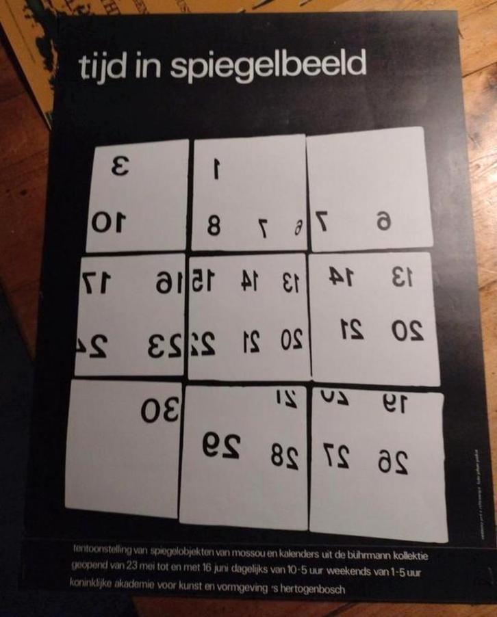 Tijd in Spiegelbeeld - Tentoonstellingsposter, Verzamelen, Posters, Zo goed als nieuw, Reclame, A1 t/m A3, Rechthoekig Staand