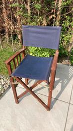 Regisseurstoel blauw met teak, Ophalen, Zo goed als nieuw, Teakhout