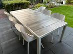 Hartman Set Tuintafel Tanger 230cm Wit met 6x Sophie stoelen, Eettafel, 6 zitplaatsen, Aluminium, Ophalen of Verzenden