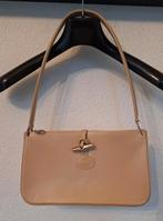 Longchamp tas schoudertasje schoudertas vintage bag leer, Overige merken, Gebruikt, Beige, Ophalen of Verzenden