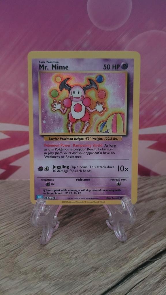 Pokémon | Mr. Mime | CLB 013, Hobby en Vrije tijd, Verzamelkaartspellen | Pokémon, Nieuw, Losse kaart, Foil, Ophalen of Verzenden