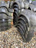 Partij Geglazuurde Ballon Nokvorsten Jaren 60, Doe-het-zelf en Verbouw, Dakpannen en Dakbedekking, Gebruikt, Steen of Klei, Zwart