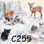 Servetten decoupage/bullet journal – dieren in winter C255, Verzenden, Nieuw, Materiaal