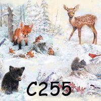 Servetten decoupage/bullet journal – dieren in winter C255, Hobby en Vrije tijd, Knutselen, Nieuw, Materiaal, Verzenden