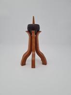 Vintage houten kandelaar, Scandinavisch design, Ophalen of Verzenden