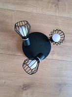 Zwarte Plafondlamp met 3 Spots - Industrieel Design, Ophalen of Verzenden, Zo goed als nieuw, Metaal, Industrieel