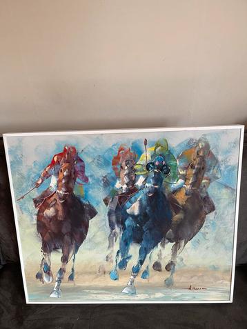 Schilderij: Paardenrace beschikbaar voor biedingen