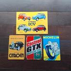 Metalen Citroën Castrol Michelin bordjes., Ophalen of Verzenden, Gebruikt, Reclamebord