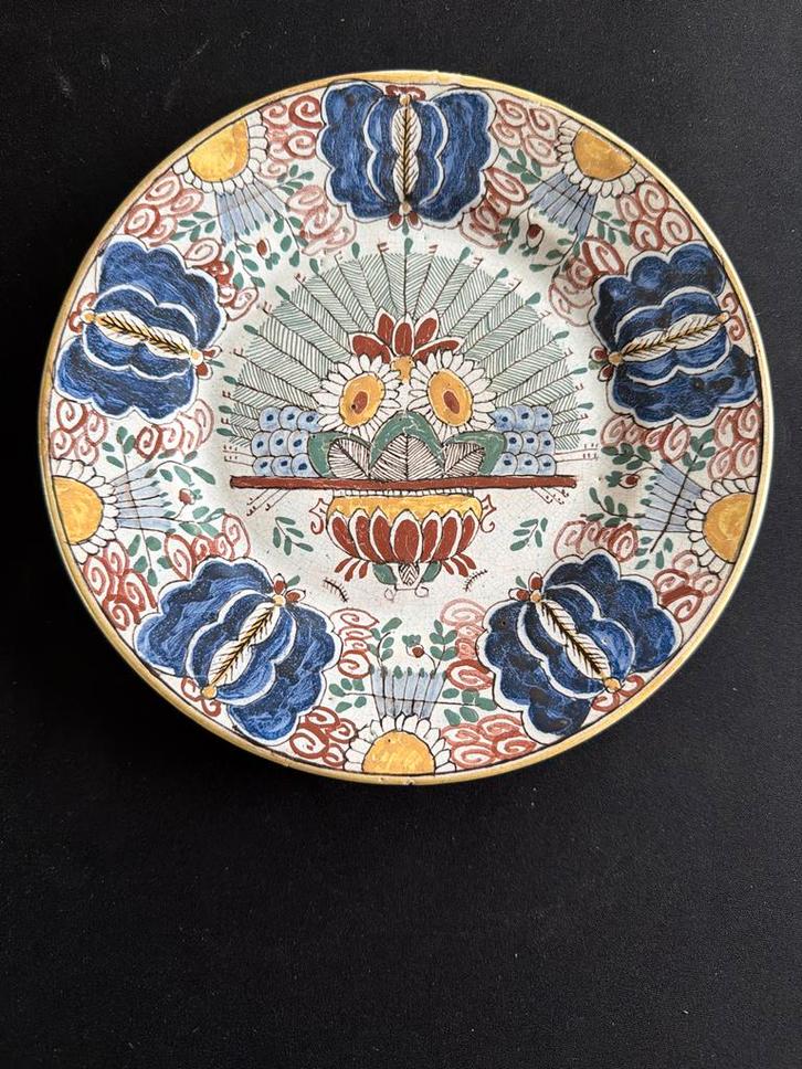 Antiek Delfts Blauw Bord met Pauw Decoratie, Antiek en Kunst, Antiek | Wandborden en Tegels, Ophalen of Verzenden