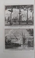 57-58 / Ridderhofstad Zuilen en Kerk te Zuilen Kopergravure, Ophalen of Verzenden