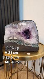Leuke amethist geode Brazilië met mosagaat, Verzamelen, Mineralen en Fossielen, Ophalen of Verzenden, Mineraal