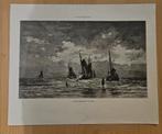 Gravure "avondschemering op zee", Antiek en Kunst, Ophalen of Verzenden