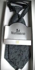 Stropdas Masterhand~Nieuw in doos~Das grijs zwar, Masterhand, Ophalen of Verzenden, Zo goed als nieuw, Met patroon