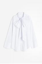 NIEUW! Witte strikblouse h&m overhemd krijtstreep, H&M, Wit, Nieuw, Ophalen of Verzenden
