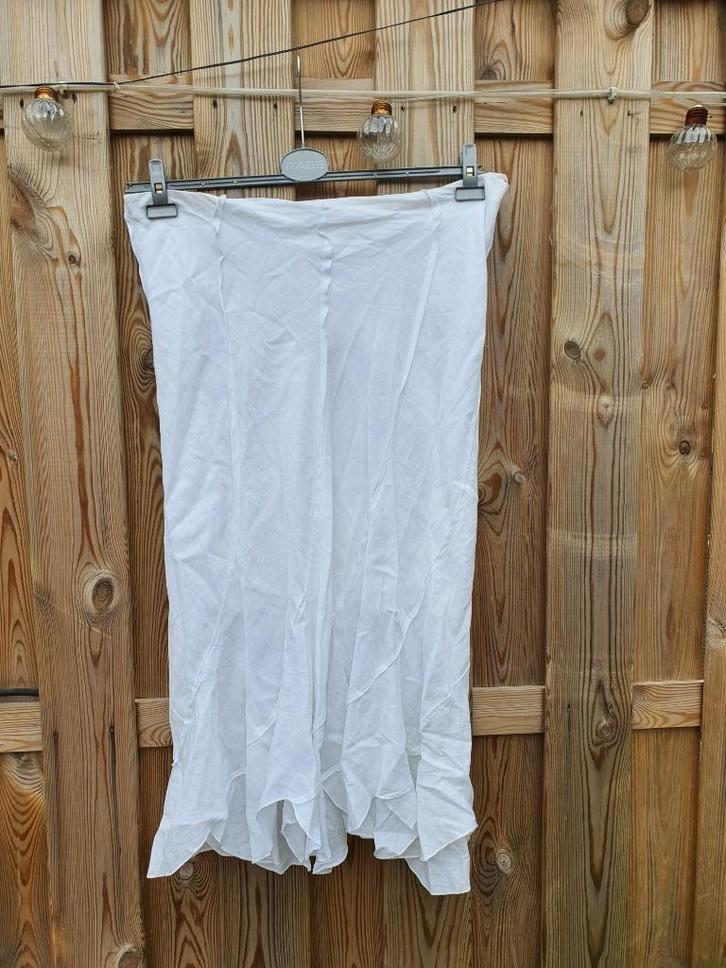 Middellange witte Véchy rok - Maat 48 (4XL), Kleding | Dames, Rokken, Maat 46/48 (XL) of groter, Wit, Onder de knie, Ophalen of Verzenden