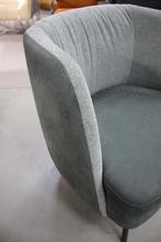 Luxe fauteuil TRAY Jess Design leer stof grijs ronde vormen, Huis en Inrichting, Fauteuils, Ophalen, Zo goed als nieuw, Stof, 50 tot 75 cm