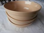 Schaal serveerschaal 3 diepe ronde schalen bruin creme rond, Huis en Inrichting, Keuken | Servies, Gebruikt, Ophalen of Verzenden