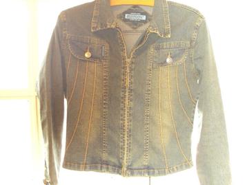 Hip stoer blauw stretch jeans jasje BUFFOON 152 nieuwstaat beschikbaar voor biedingen