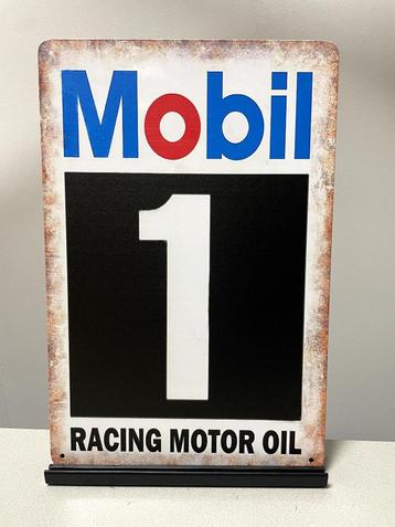 Mobil 1 metalen reclamebord / wandbord (Old Look) beschikbaar voor biedingen