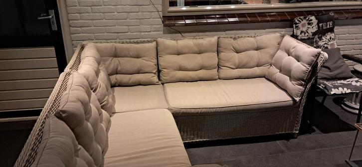 Hoekbank, Tuin en Terras, Tuinbanken, Gebruikt, Wicker, Ophalen