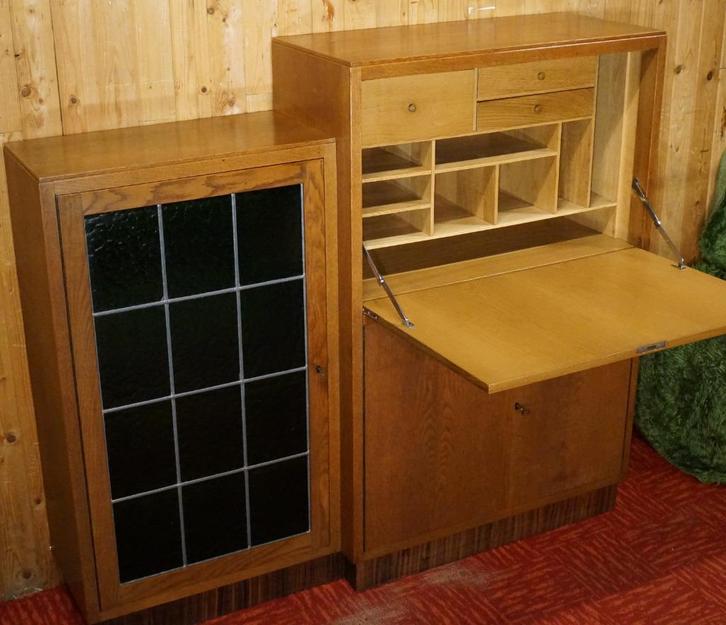 Art Deco Amsterdamse  Secretaire vitrine buffet dressoir Mac, Huis en Inrichting, Kasten | Secretaires, Gebruikt, Ophalen