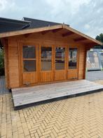 Te koop blokhut 58mm 4,4x3,4m showmodel, Tuin en Terras, Tuinhuizen, Ophalen, 200 tot 400 cm, 3 ramen of meer, 250 tot 500 cm