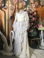 Antieke vintage bruidsjurk BOHO bohemian kant parels ruches, Antiek en Kunst, Antiek | Kleding en Accessoires, Verzenden