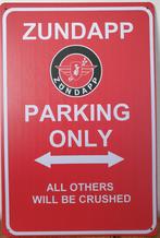 Zundapp parking only rood reclamebord van metaal wandbord, Verzamelen, Nieuw, Reclamebord, Ophalen of Verzenden