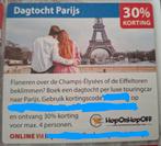 Dagtocht Parijs 30% korting, Tickets en Kaartjes, Drie personen of meer, Kortingsbon, Overige typen