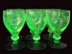 6 Deense annagroene wijnglazen, Antiek en Kunst, Ophalen of Verzenden