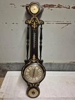 Antieke Wandbarometer met Thermometer en Klok, Antiek en Kunst, Antiek | Klokken, Ophalen