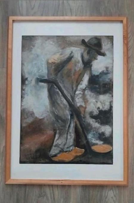 Schilderij # Metaalarbeider Hoogovens ( Tata Steel ), Antiek en Kunst, Kunst | Schilderijen | Klassiek, Ophalen