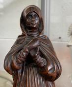 Beeld oud antiek houten mooi gesneden Madonna beeld, Antiek en Kunst, Kunst | Beelden en Houtsnijwerken, Ophalen of Verzenden