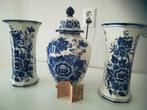 Kaststel kast set delfts blauw 3 vazen, Antiek en Kunst, Ophalen of Verzenden