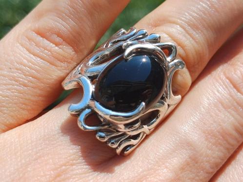 Vanoli 925 zilveren design ring met onyx maat 18, Sieraden, Tassen en Uiterlijk, Ringen, Nieuw, Dame, 18 tot 19, Zwart, Zilver