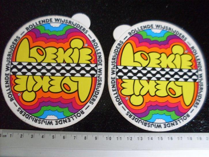 2x sticker Loekie logo rollende wijsrijders fietsen, Verzamelen, Stickers, Zo goed als nieuw, Merk, Verzenden